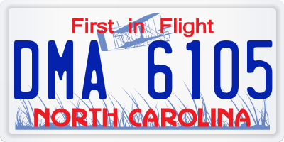NC license plate DMA6105