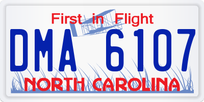 NC license plate DMA6107
