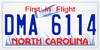 NC license plate DMA6114