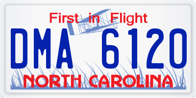 NC license plate DMA6120