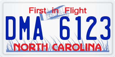 NC license plate DMA6123
