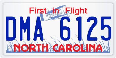 NC license plate DMA6125