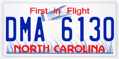 NC license plate DMA6130