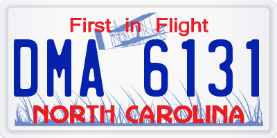 NC license plate DMA6131