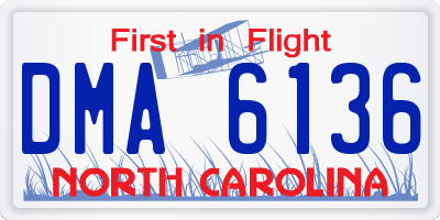 NC license plate DMA6136