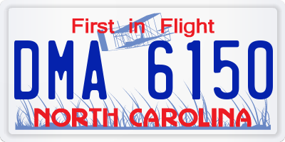 NC license plate DMA6150