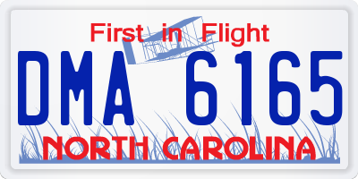NC license plate DMA6165