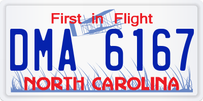 NC license plate DMA6167