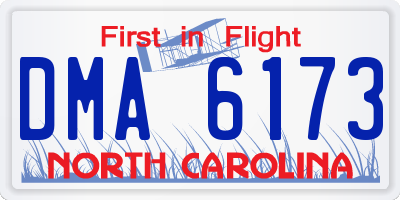 NC license plate DMA6173