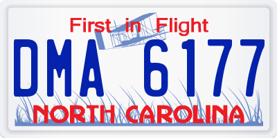 NC license plate DMA6177