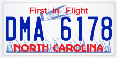 NC license plate DMA6178