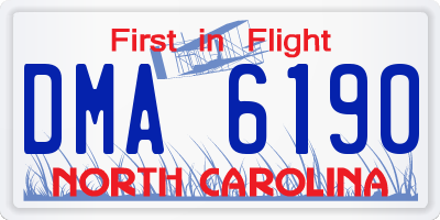 NC license plate DMA6190