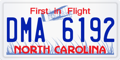 NC license plate DMA6192