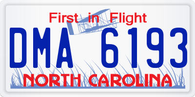 NC license plate DMA6193