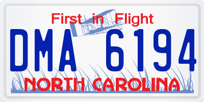 NC license plate DMA6194