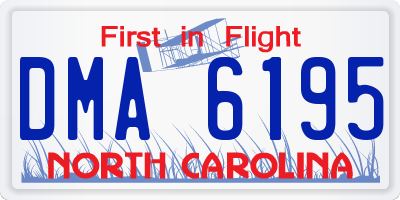 NC license plate DMA6195