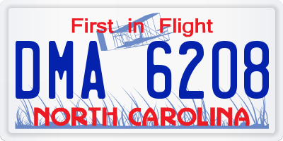 NC license plate DMA6208