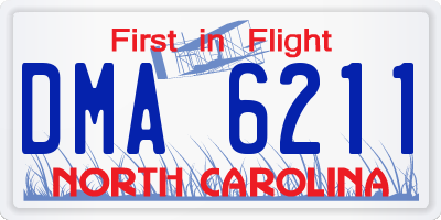 NC license plate DMA6211