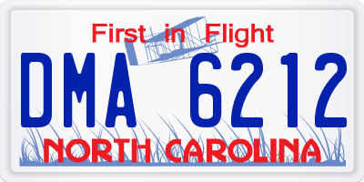 NC license plate DMA6212