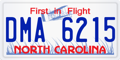 NC license plate DMA6215
