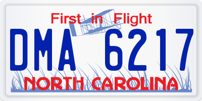 NC license plate DMA6217