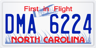 NC license plate DMA6224