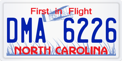 NC license plate DMA6226