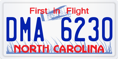 NC license plate DMA6230