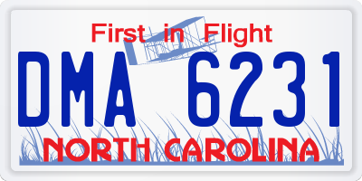 NC license plate DMA6231