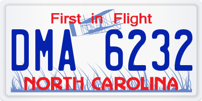 NC license plate DMA6232