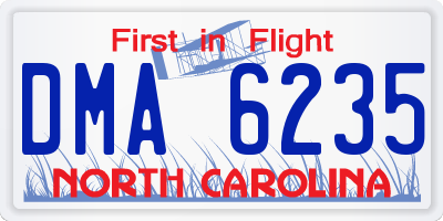 NC license plate DMA6235