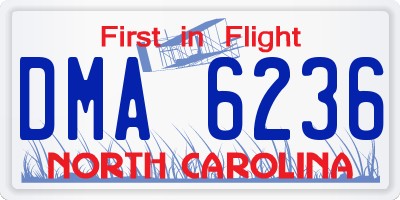 NC license plate DMA6236