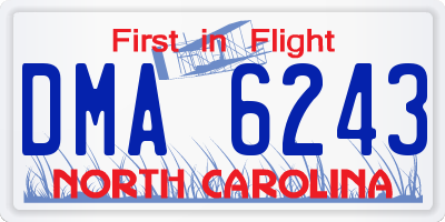 NC license plate DMA6243