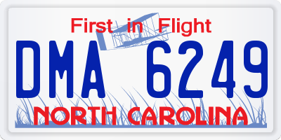 NC license plate DMA6249
