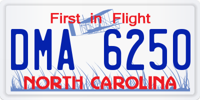 NC license plate DMA6250