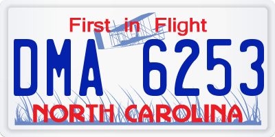 NC license plate DMA6253