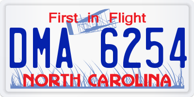 NC license plate DMA6254