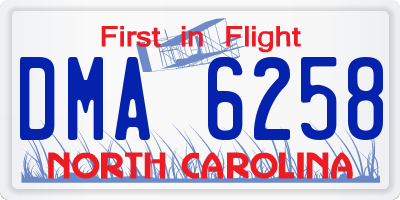 NC license plate DMA6258