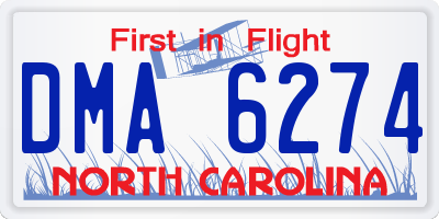 NC license plate DMA6274