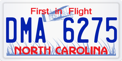NC license plate DMA6275