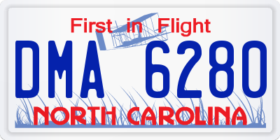 NC license plate DMA6280