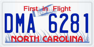 NC license plate DMA6281