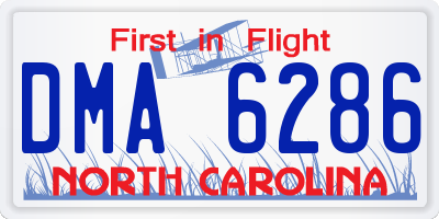 NC license plate DMA6286