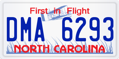 NC license plate DMA6293