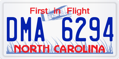 NC license plate DMA6294