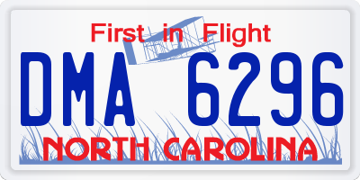 NC license plate DMA6296