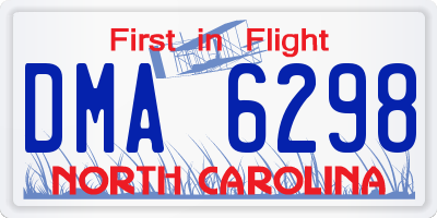 NC license plate DMA6298