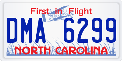 NC license plate DMA6299