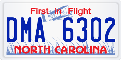 NC license plate DMA6302