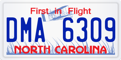 NC license plate DMA6309